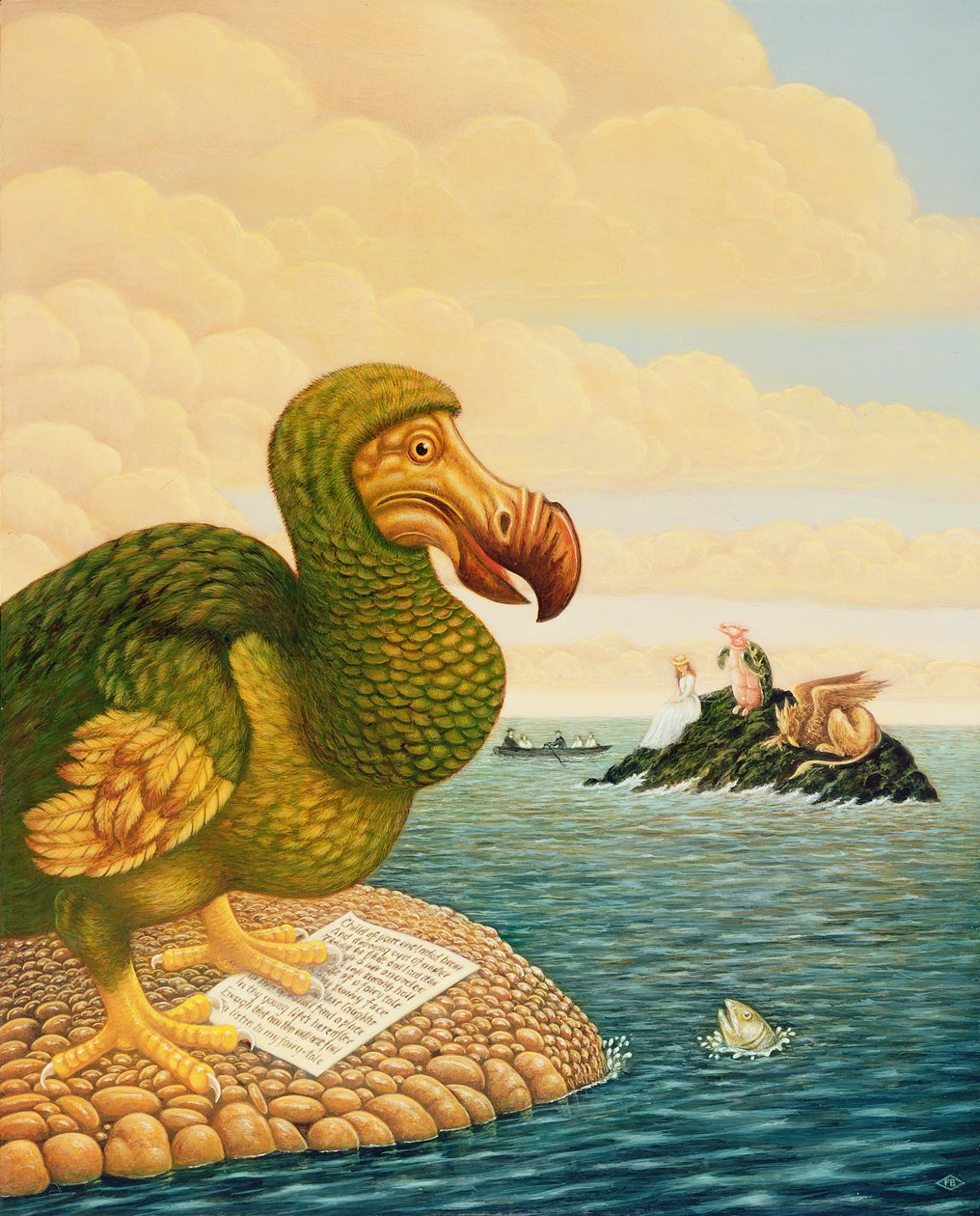 The Dodo，1993（面板上的油和蛋彩画） 作者 弗朗西斯·布鲁姆菲尔德