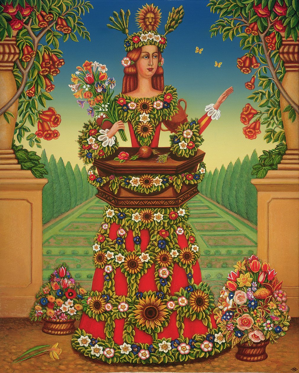 The Gardeners Wife，2005（面板上的油和蛋彩画） 作者 弗朗西斯·布鲁姆菲尔德
