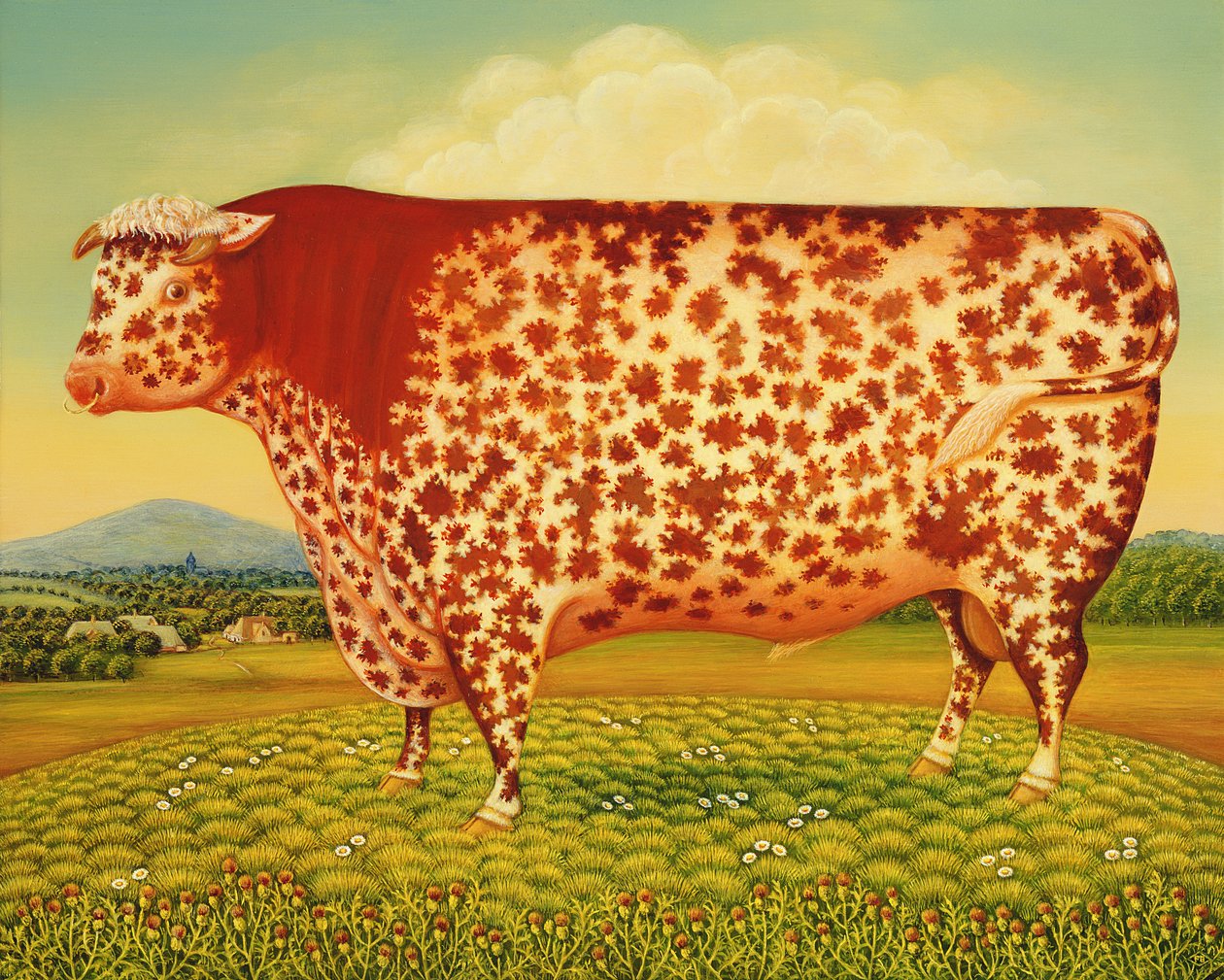 1998年的大公牛（面板上的油和蛋彩画） 作者 弗朗西斯·布鲁姆菲尔德