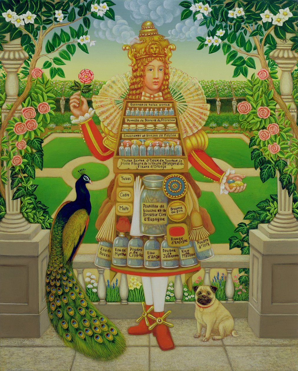 The Perfumers Garden，1998（面板上的油和蛋彩画） 作者 弗朗西斯·布鲁姆菲尔德