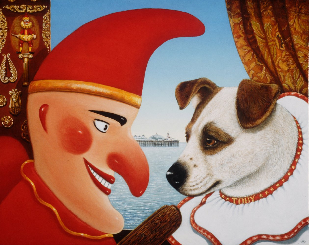 Toby和Punch，1994年（面板上的油和蛋彩画） 作者 弗朗西斯·布鲁姆菲尔德