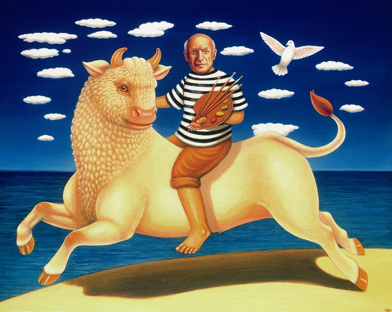 Yo Picasso，2003年（面板上的油和蛋彩画） 作者 弗朗西斯·布鲁姆菲尔德