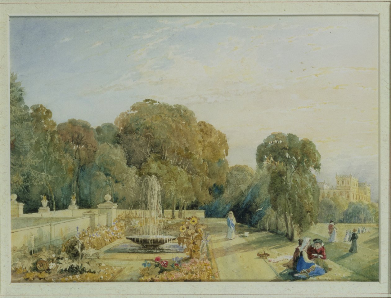 Chatsworth，德比郡花园景观，1820（对85760） 作者 弗朗西斯·伊丽莎白·斯温本