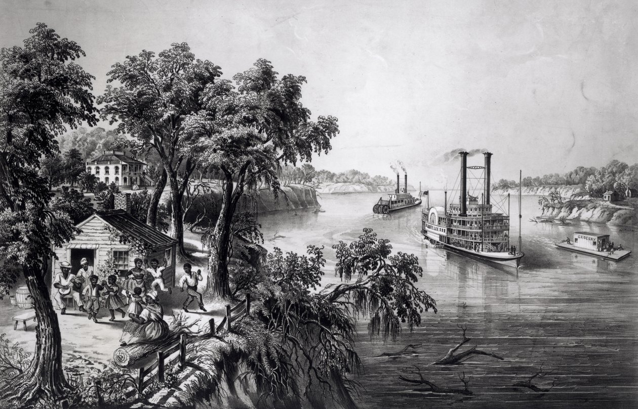 密西西比州的低水位，酒吧。作者：Currier和Ives，1867年 作者 弗朗西斯·弗洛拉·邦德·帕尔默