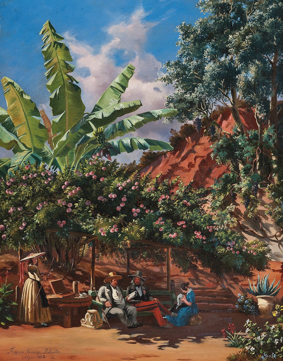 Frances Kennedy Schultze在凉亭下绘画，阿尔及尔 作者 弗朗西斯·肯尼迪（袭击）舒尔茨
