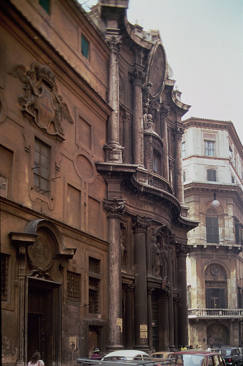 教堂的外墙和San Carlo alle修道院Quattro Fontane，罗马，1637-41 作者 弗朗切斯科·波罗米尼（Francesco Borromini）