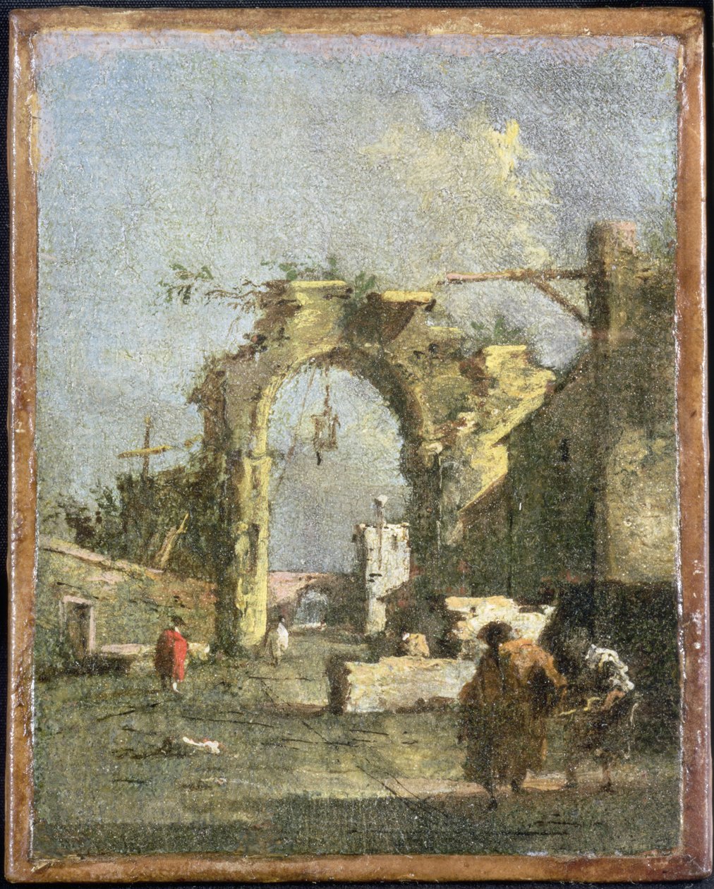 Capriccio  - 废墟，18世纪 作者 弗朗切斯科·瓜迪（Francesco Guardi）