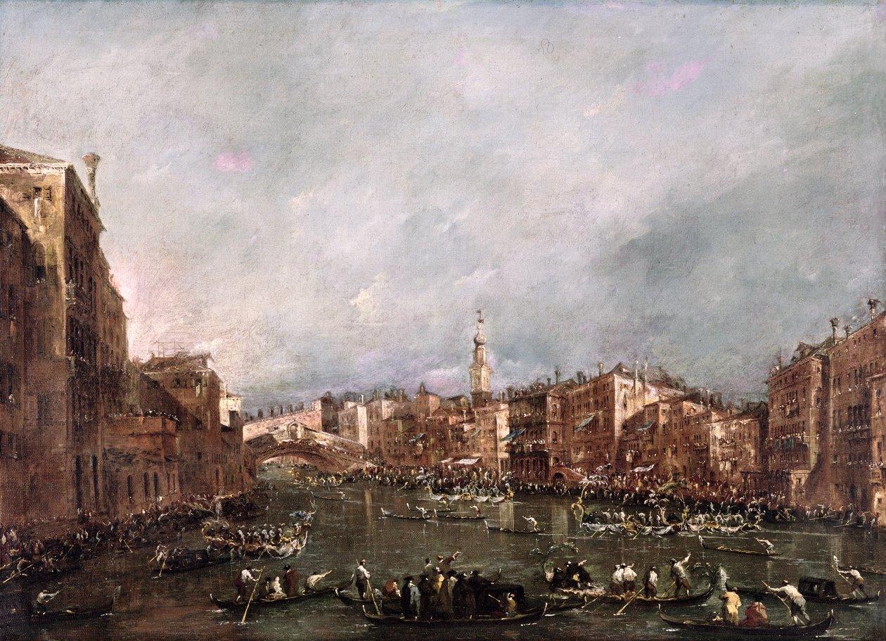 威尼斯大运河上的帆船赛 作者 弗朗切斯科·瓜迪（Francesco Guardi）