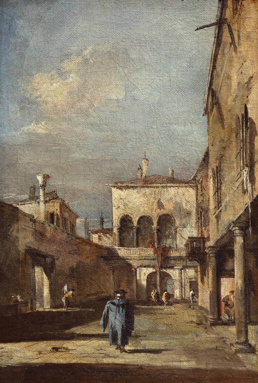 建筑幻想与庭院 作者 弗朗切斯科·瓜迪（Francesco Guardi）