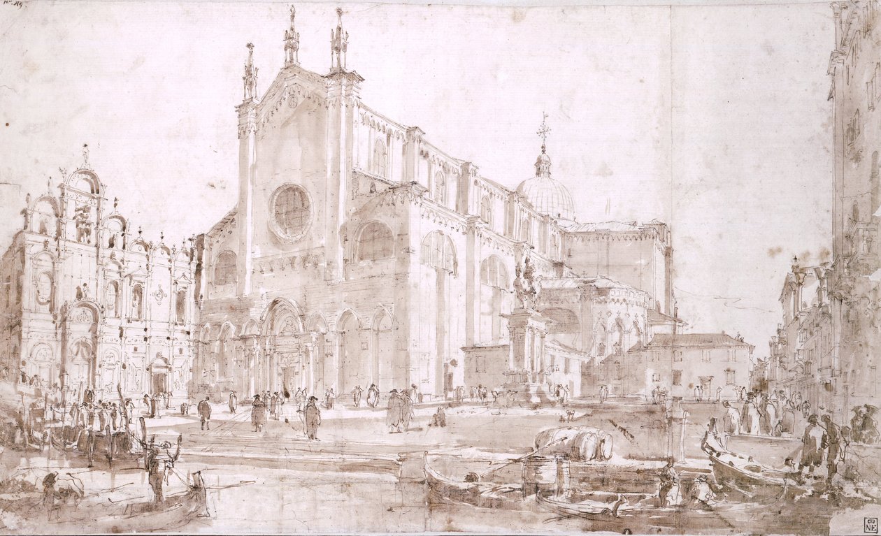 Campo San Zanipolo在威尼斯 作者 弗朗切斯科·瓜迪（Francesco Guardi）