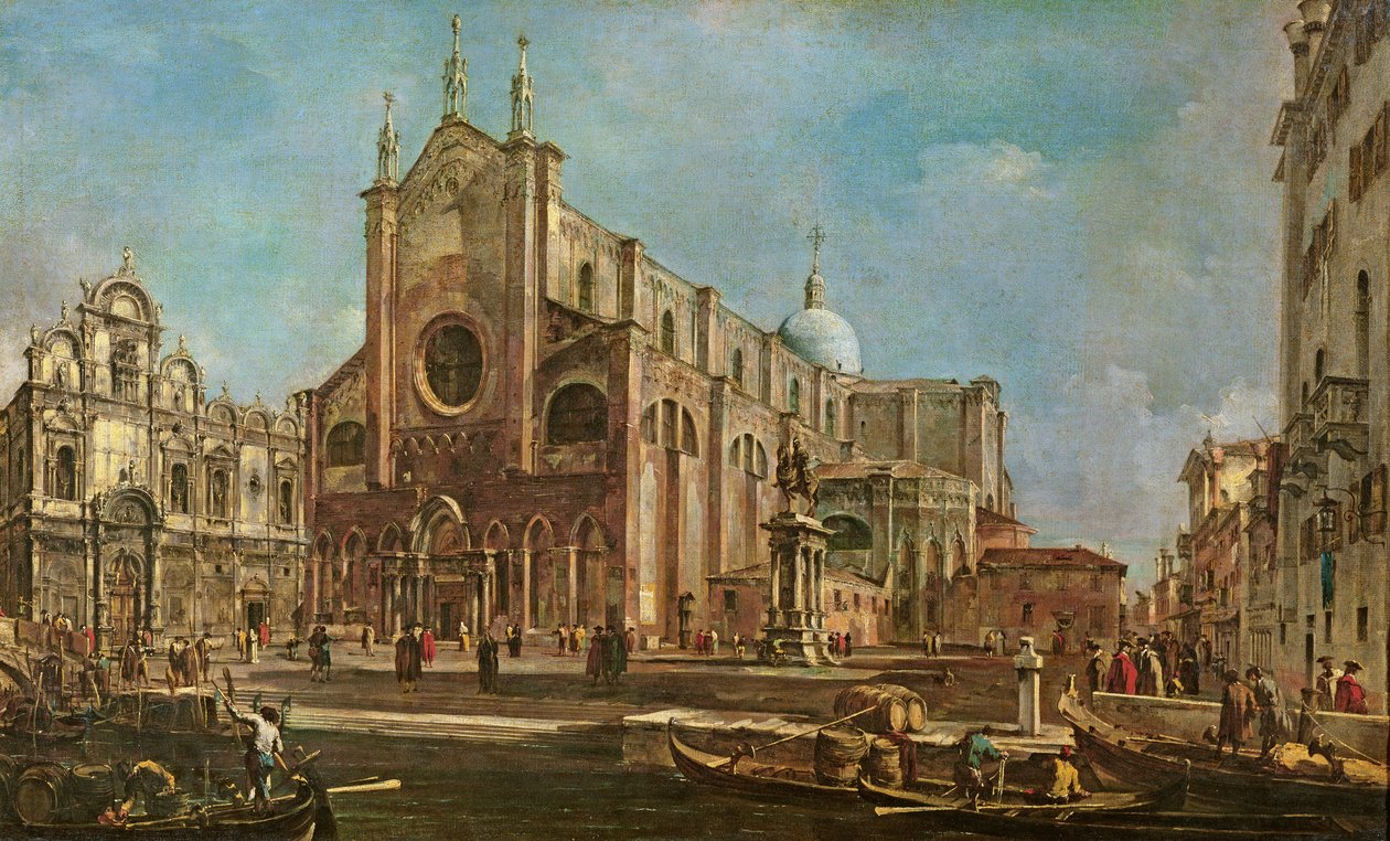 Campo dei Santi Giovanni e Paolo和威尼斯的Scuola Grande di San Marco 作者 弗朗切斯科·瓜迪（Francesco Guardi）