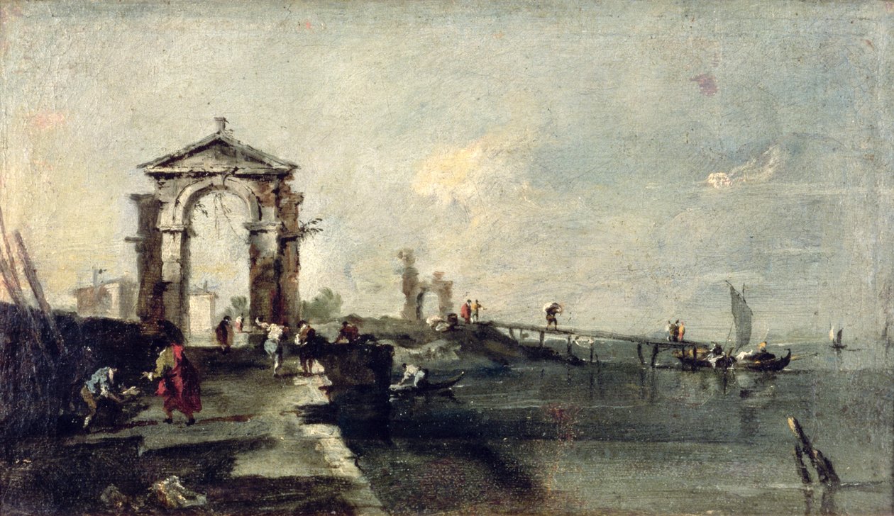 Capriccio与拱和着陆阶段，1750年 作者 弗朗切斯科·瓜迪（Francesco Guardi）