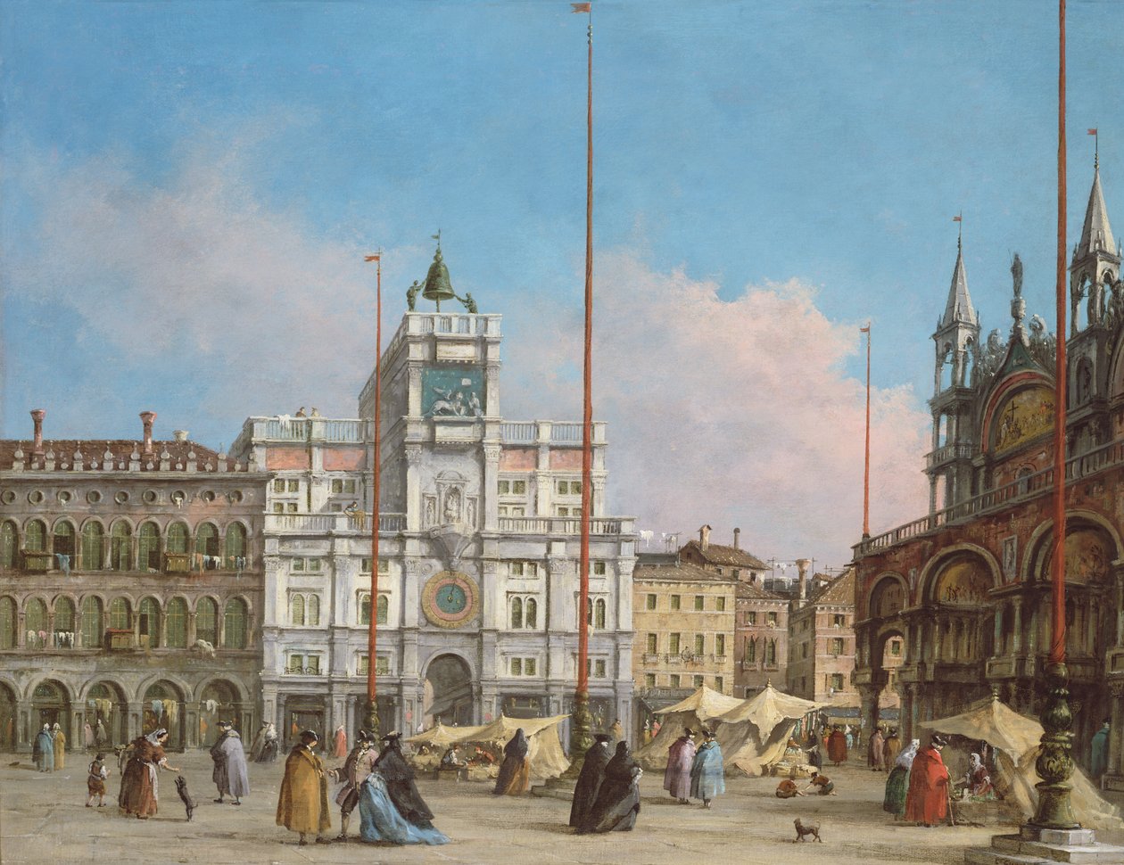 看往钟楼的Piazza di San Marco 作者 弗朗切斯科·瓜迪（Francesco Guardi）