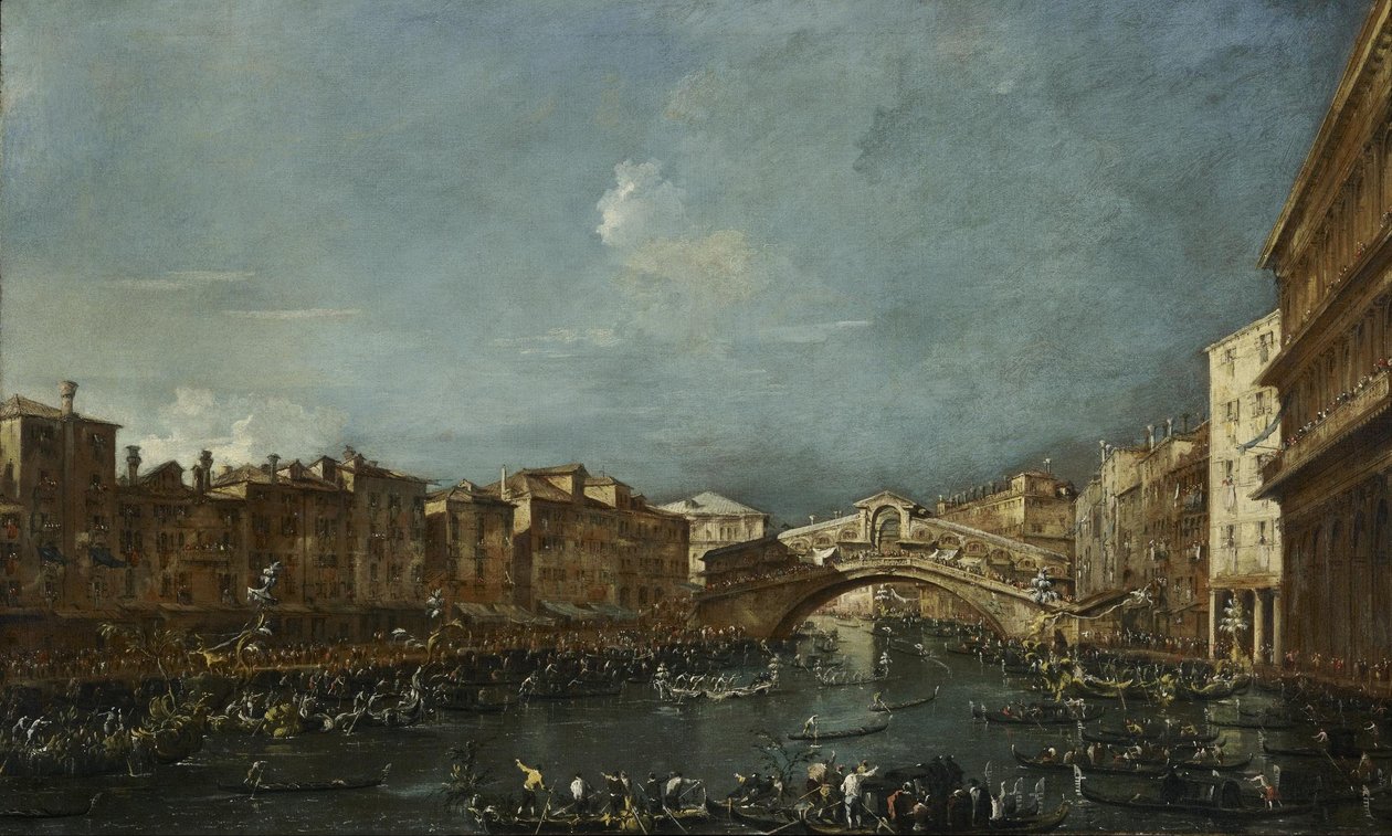 在里亚托桥的帆船赛 作者 弗朗切斯科·瓜迪（Francesco Guardi）