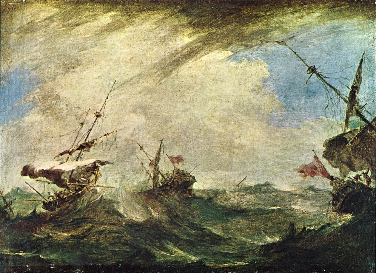 船在海上风暴 作者 弗朗切斯科·瓜迪（Francesco Guardi）