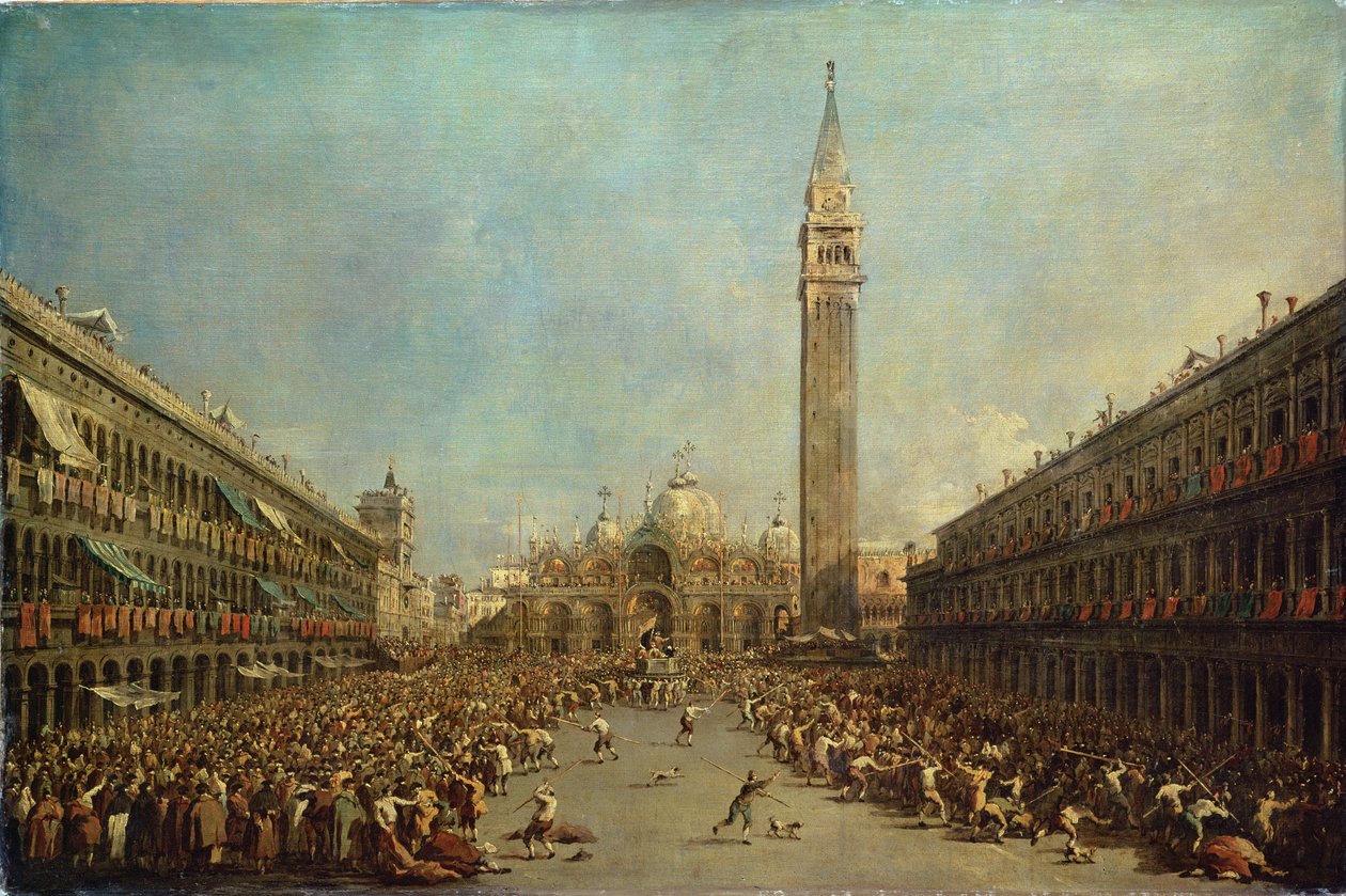 威尼斯圣马可的Denarii分布给穷人 作者 弗朗切斯科·瓜迪（Francesco Guardi）