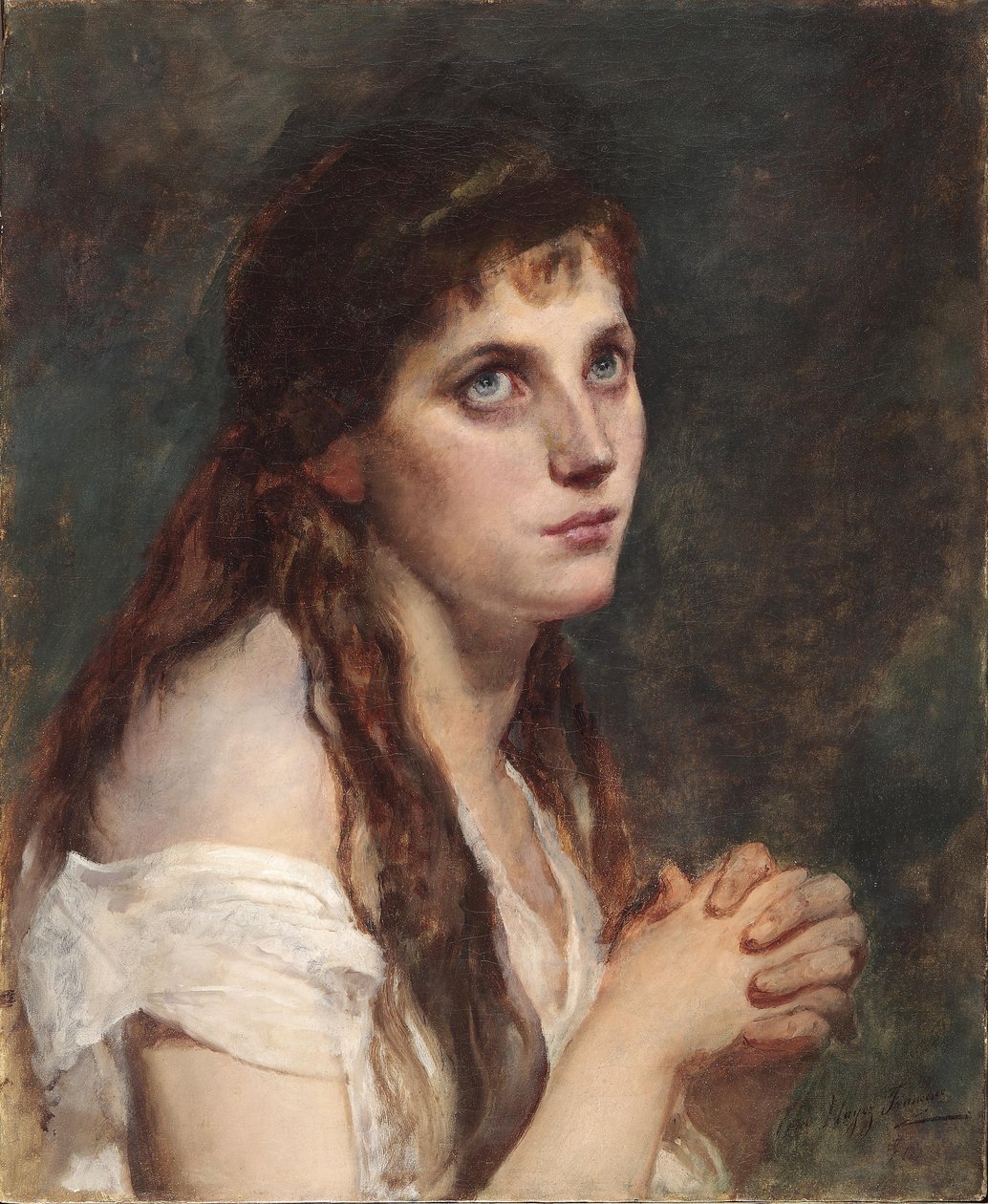 被折叠的手的女孩 作者 弗朗切斯科·海耶兹（Francesco Hayez）