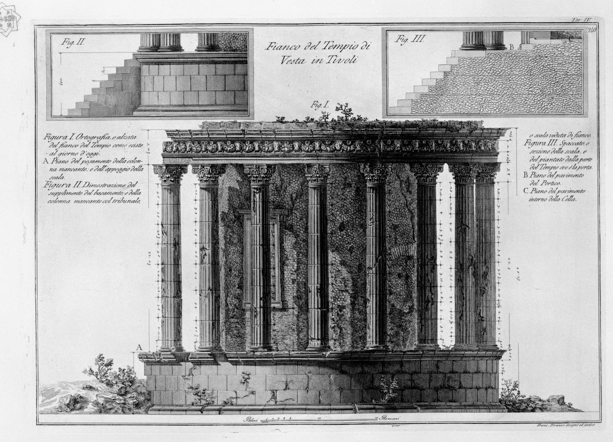 Vesta寺庙的边在Tivoli 作者 弗朗切斯科·皮拉内西（Francesco Piranesi）
