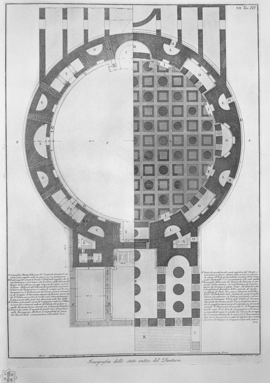 万神殿古代的Ichnography 作者 弗朗切斯科·皮拉内西（Francesco Piranesi）