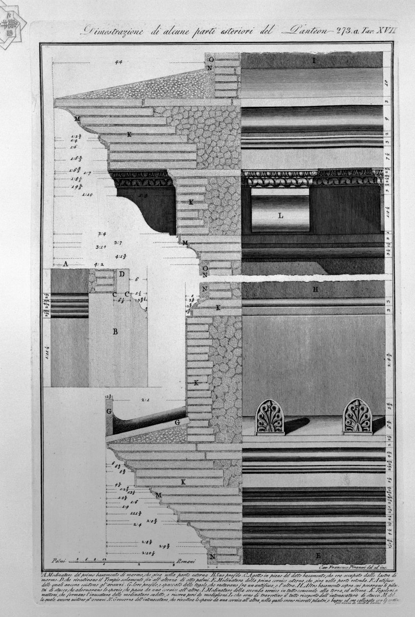 万神殿，塔夫。 XVII 作者 弗朗切斯科·皮拉内西（Francesco Piranesi）