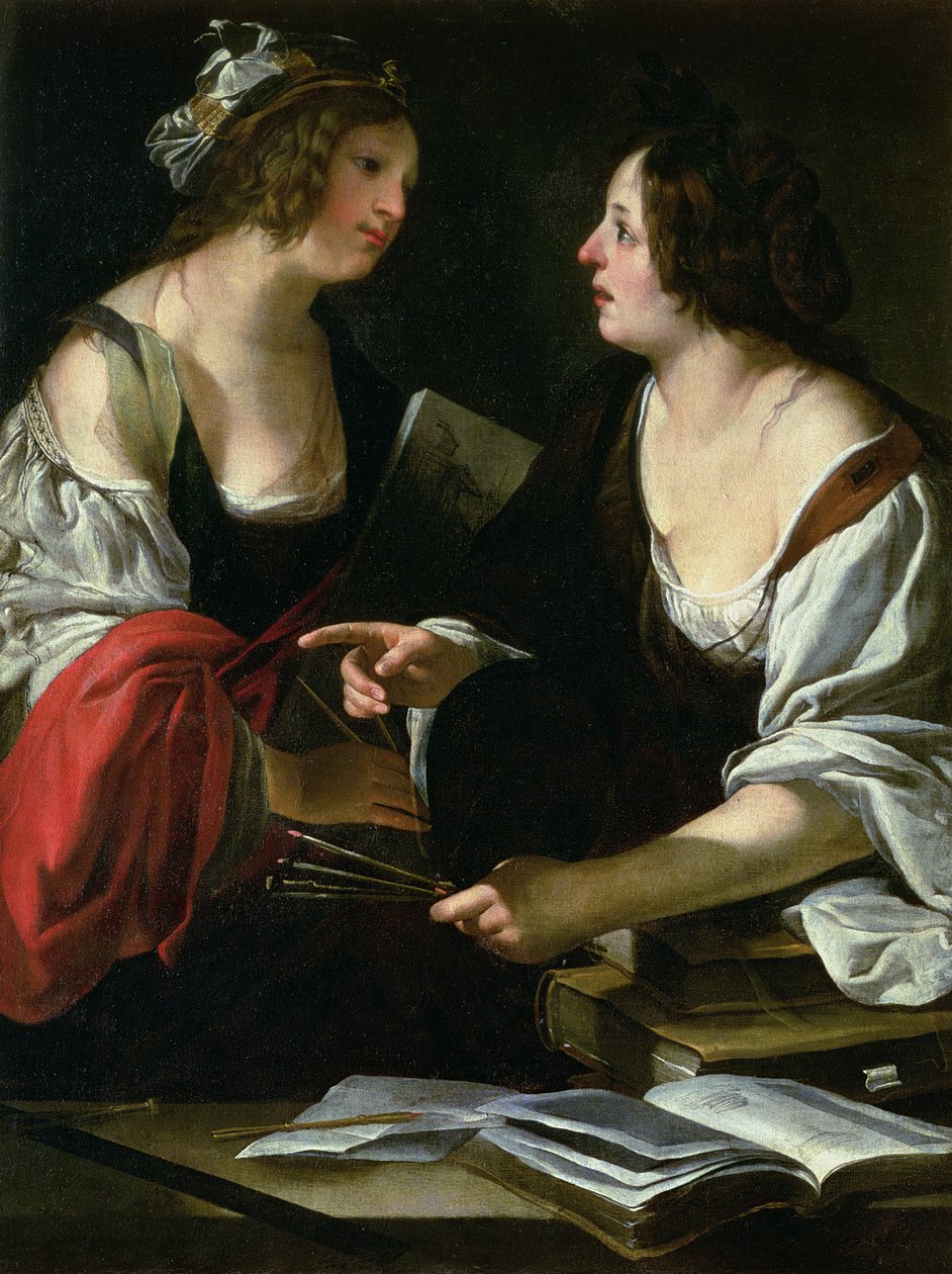 绘画和建筑的寓言，c.1620 作者 弗朗切斯科·鲁斯蒂奇（Francesco Rustici）