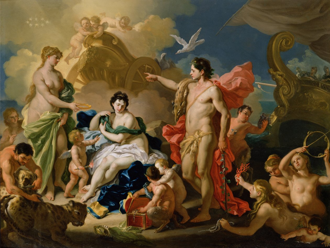 Bacchus和Ariadne（铜上油） 作者 弗朗切斯科·索利米娜（Francesco Solimena）
