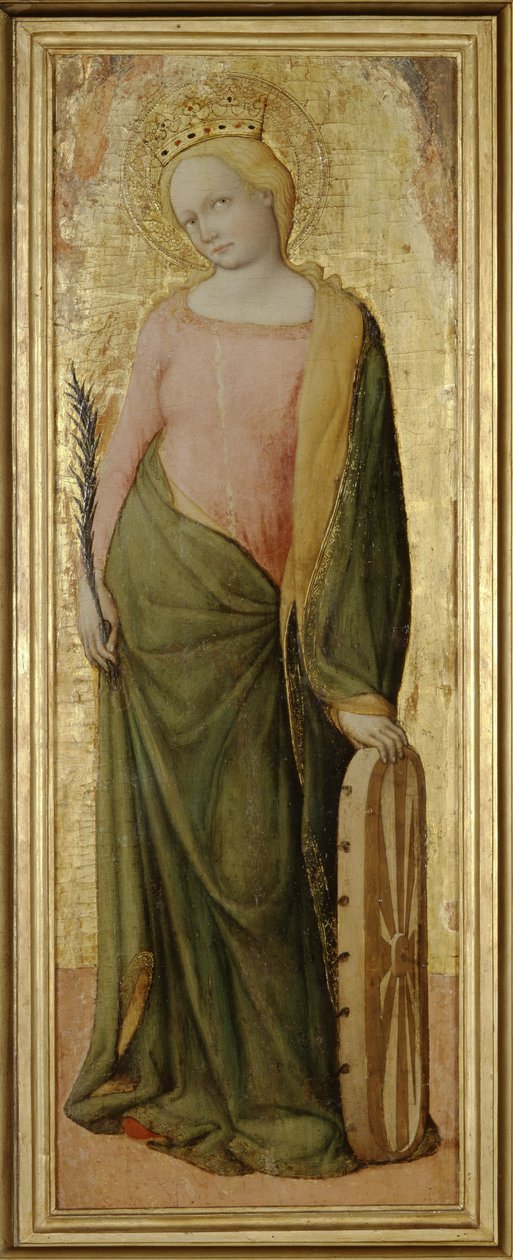 亚历山大的圣凯瑟琳，c.1443-1468（面板上的蛋彩画和镀金） 作者 弗朗切斯科·德·弗朗西斯基