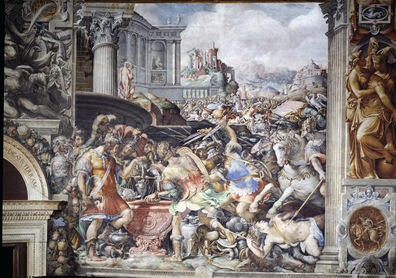 Marcus Furius Camillus（公元前447-365）禁止称重金子，来自Sala dell&39;Udienza，1545 作者 弗朗西斯科·德·罗西·萨尔维亚蒂·切奇诺