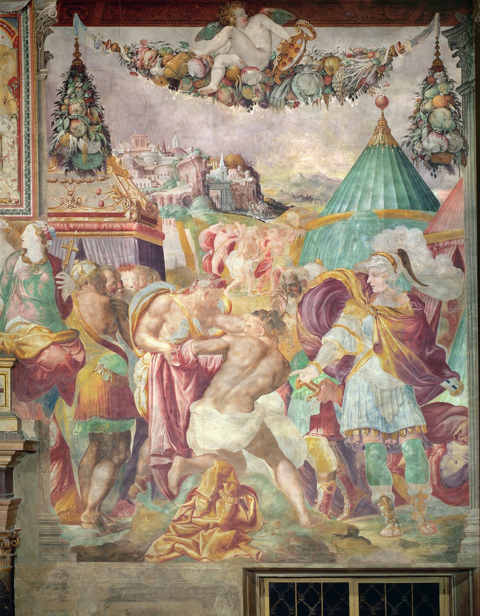 Marcus Furius Camillus（公元前447-365）在公元前394年从Sala dell&39;Udienza，1545年惩罚法莱里大师 作者 弗朗西斯科·德·罗西·萨尔维亚蒂·切奇诺