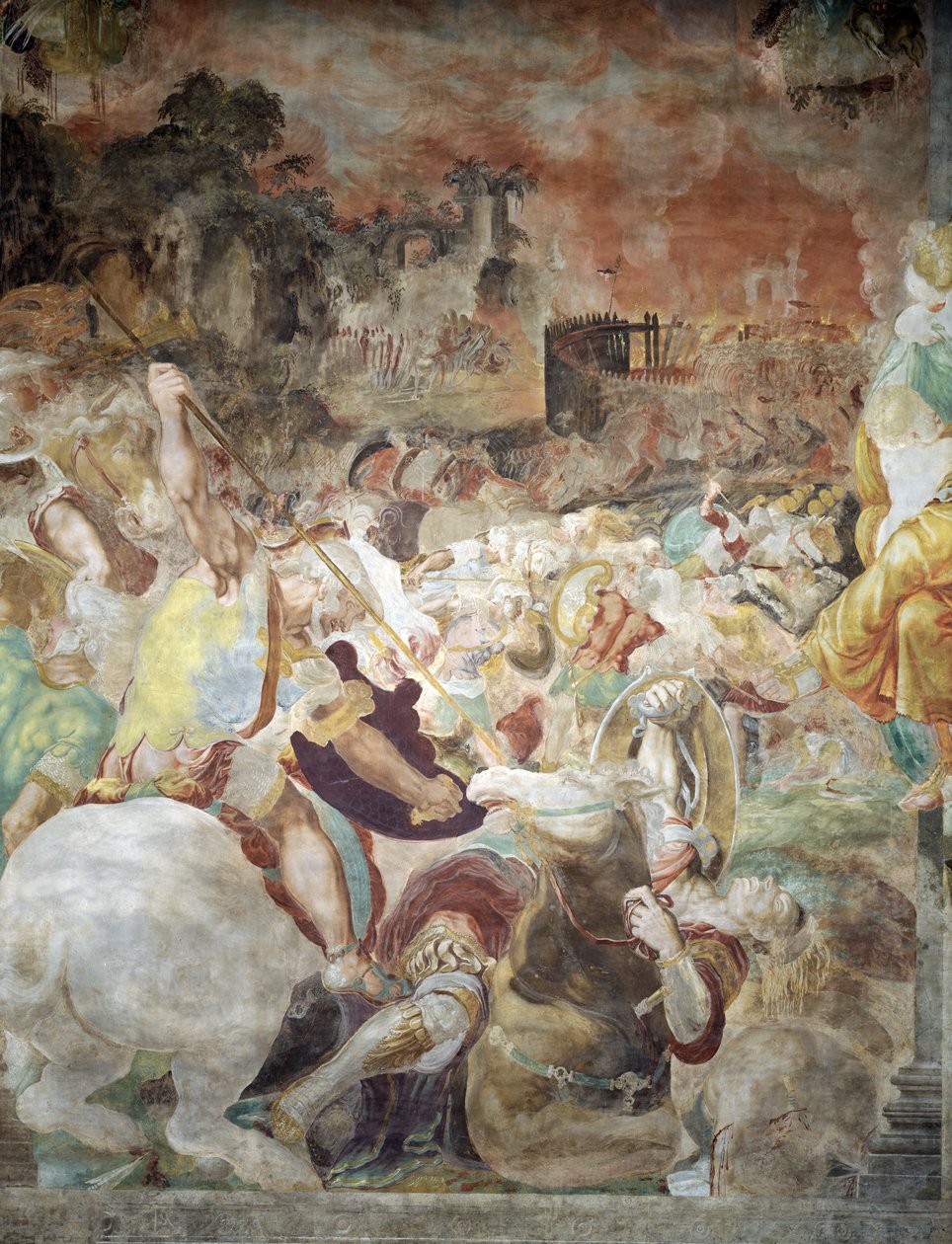 Voltci的Rout，来自Sala dell&39;Udienza，1545 作者 弗朗西斯科·德·罗西·萨尔维亚蒂·切奇诺