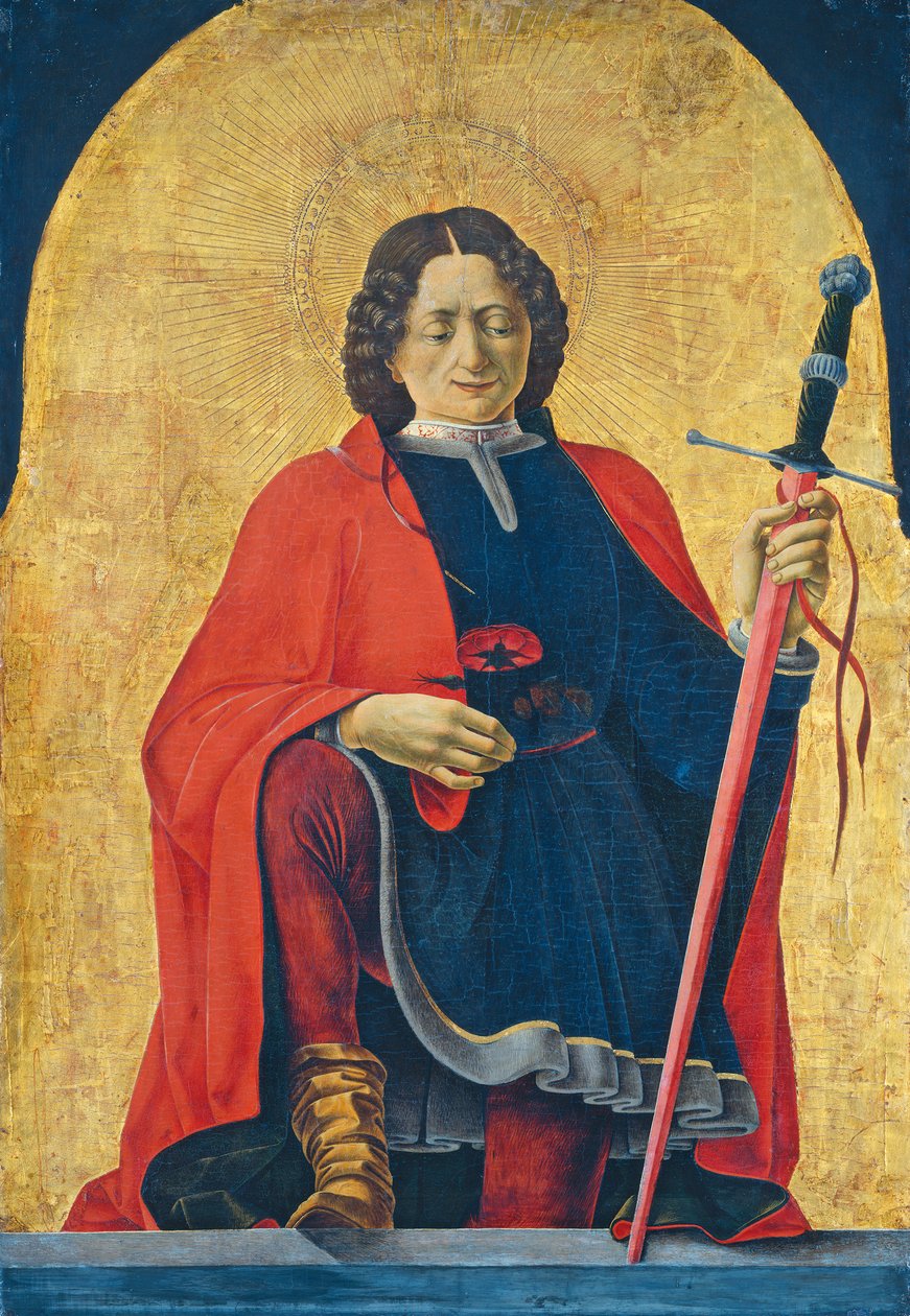 St Florian，c。 1473-74（面板上的蛋彩画） 作者 弗朗切斯科德尔科萨