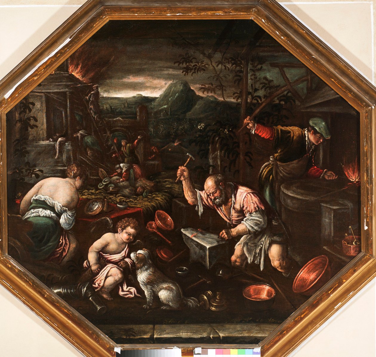 火的寓意 弗朗西斯科-达-庞特（Francesco da Ponte）的画作，即弗朗西斯科-巴萨诺（Francesco Bassano）（1549-1592年） 基因，新街口博物馆 作者 弗朗切斯科·巴萨诺（Francesco Bassano）