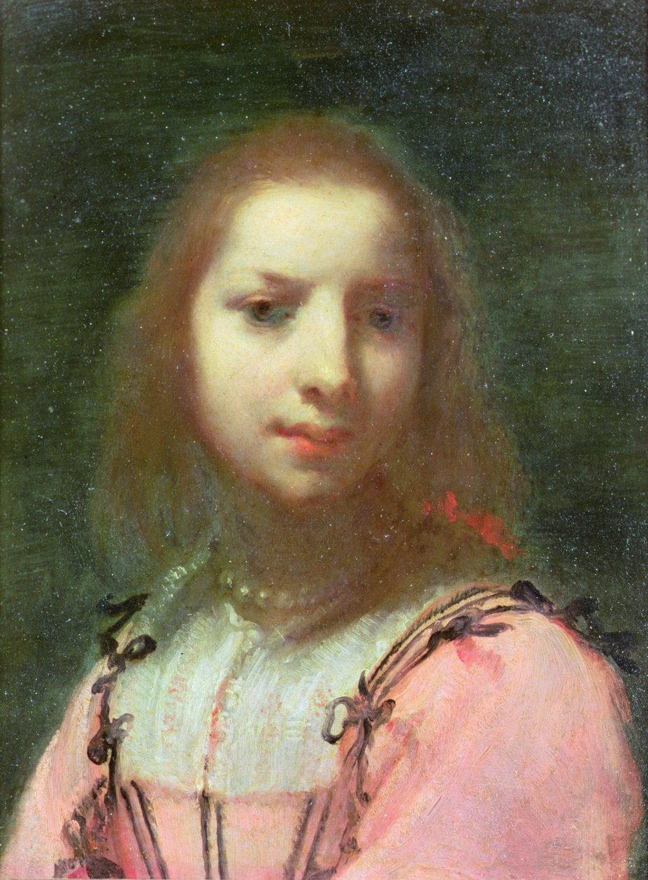 年轻女子的肖像，约1640年（铜板油）。 作者 Francesco (attr. To) Furini