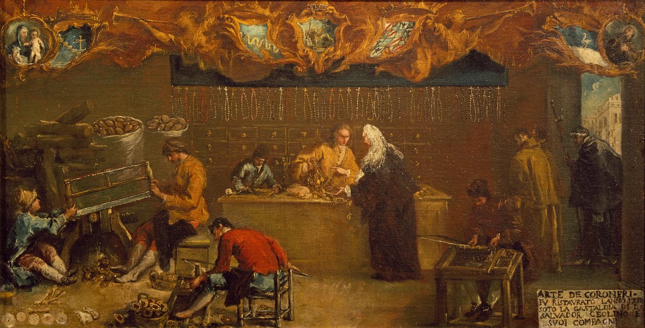 Arte dei Coroneri，约 1750 年（布面油画） 作者 弗朗切斯科（袭击）瓜迪