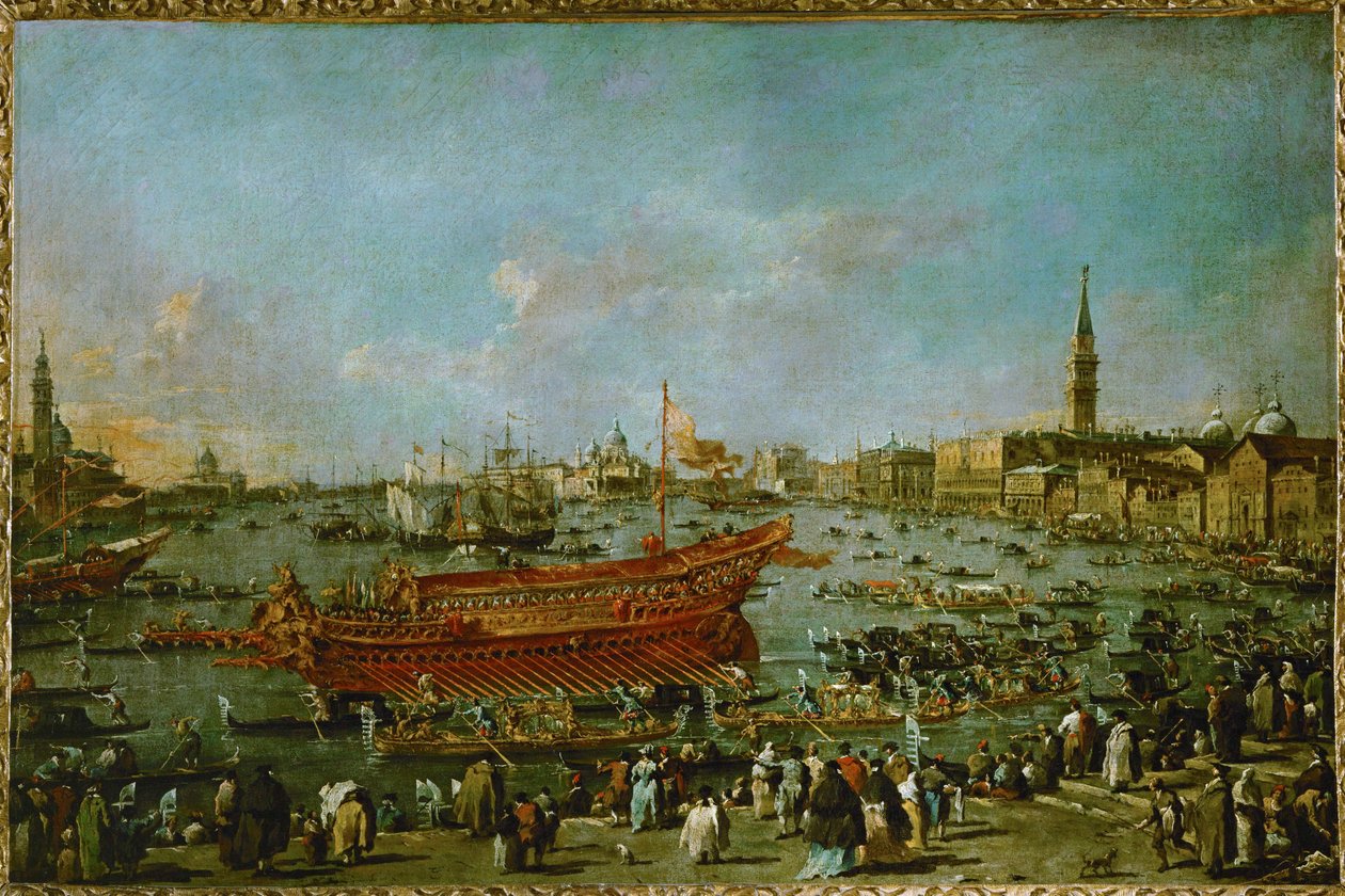 Buccintoro 号驶向丽都... 作者 弗朗西斯科·瓜尔迪（Francesco Guardi）