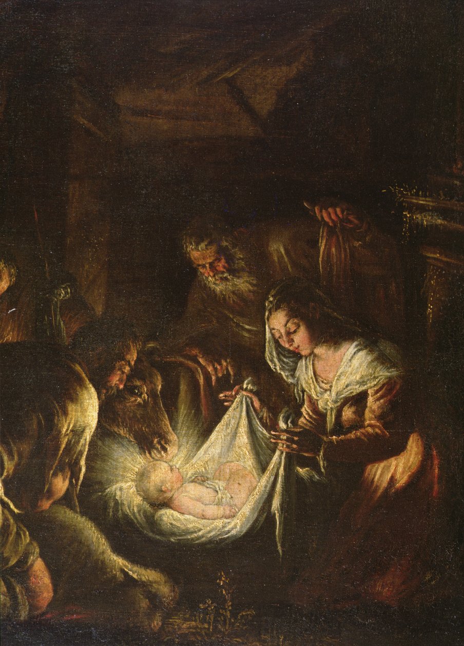 对牧羊人的崇拜，1588-90 作者 弗朗切斯科·巴萨诺（Francesco Bassano）