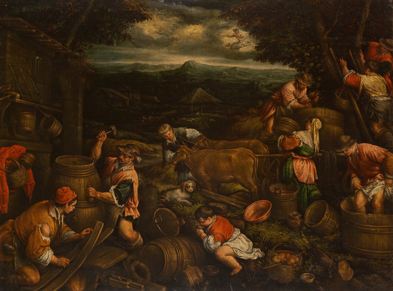 秋收（葡萄采摘），1585-90（详见65684） 作者 弗朗切斯科·巴萨诺（Francesco Bassano）