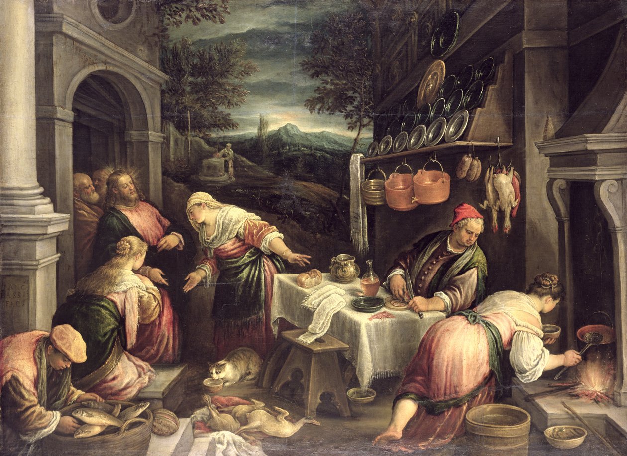 耶稣与玛丽和玛莎， 作者 弗朗切斯科·巴萨诺（Francesco Bassano）
