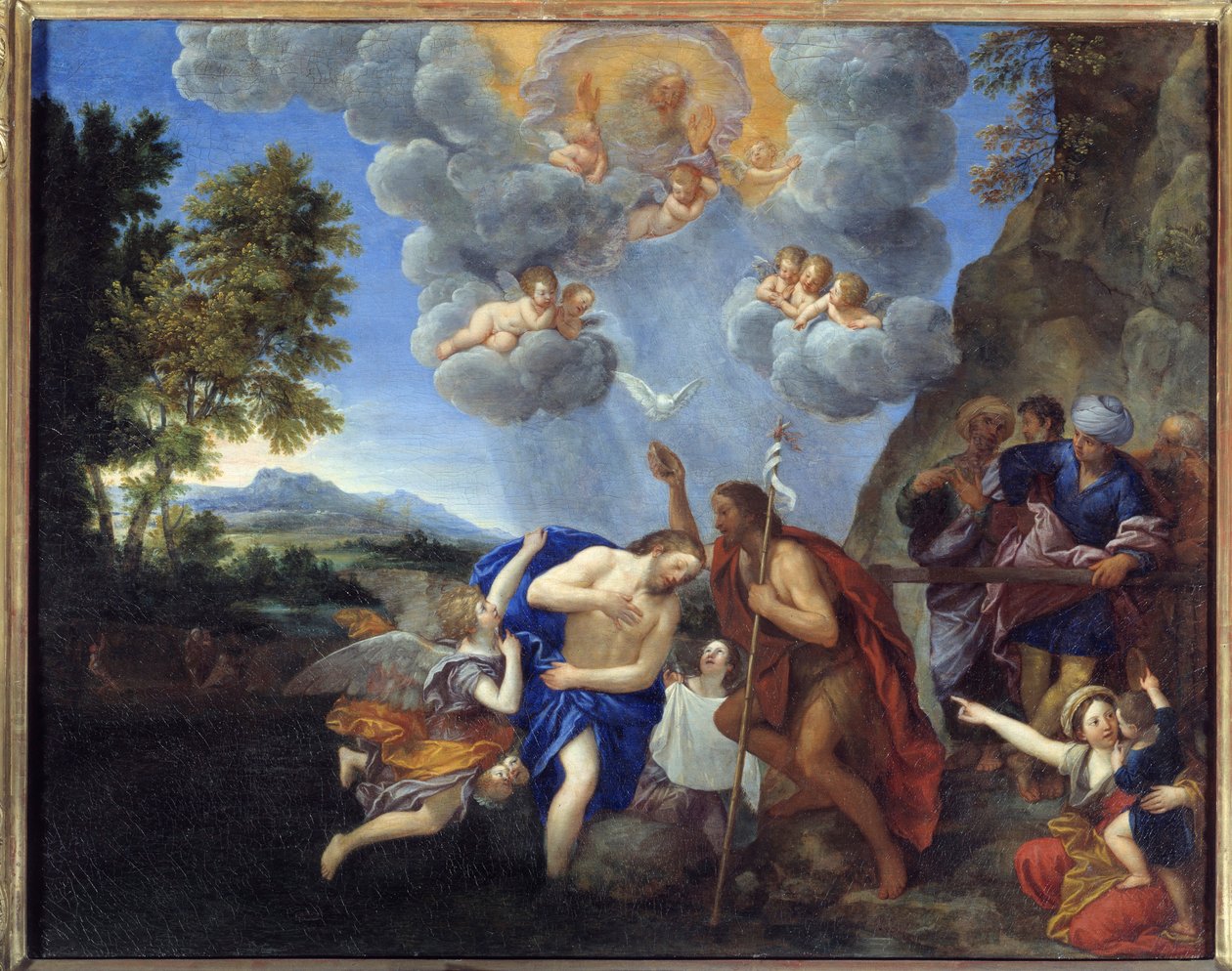 The baptism of Christ - Painting by Francesco Albani dit l