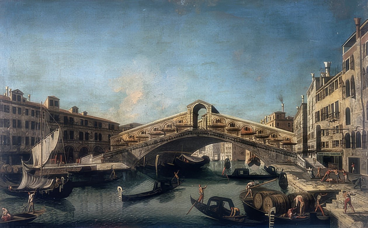 里亚托桥。 Ca 1735-1740 作者 弗朗西斯科·阿尔博托