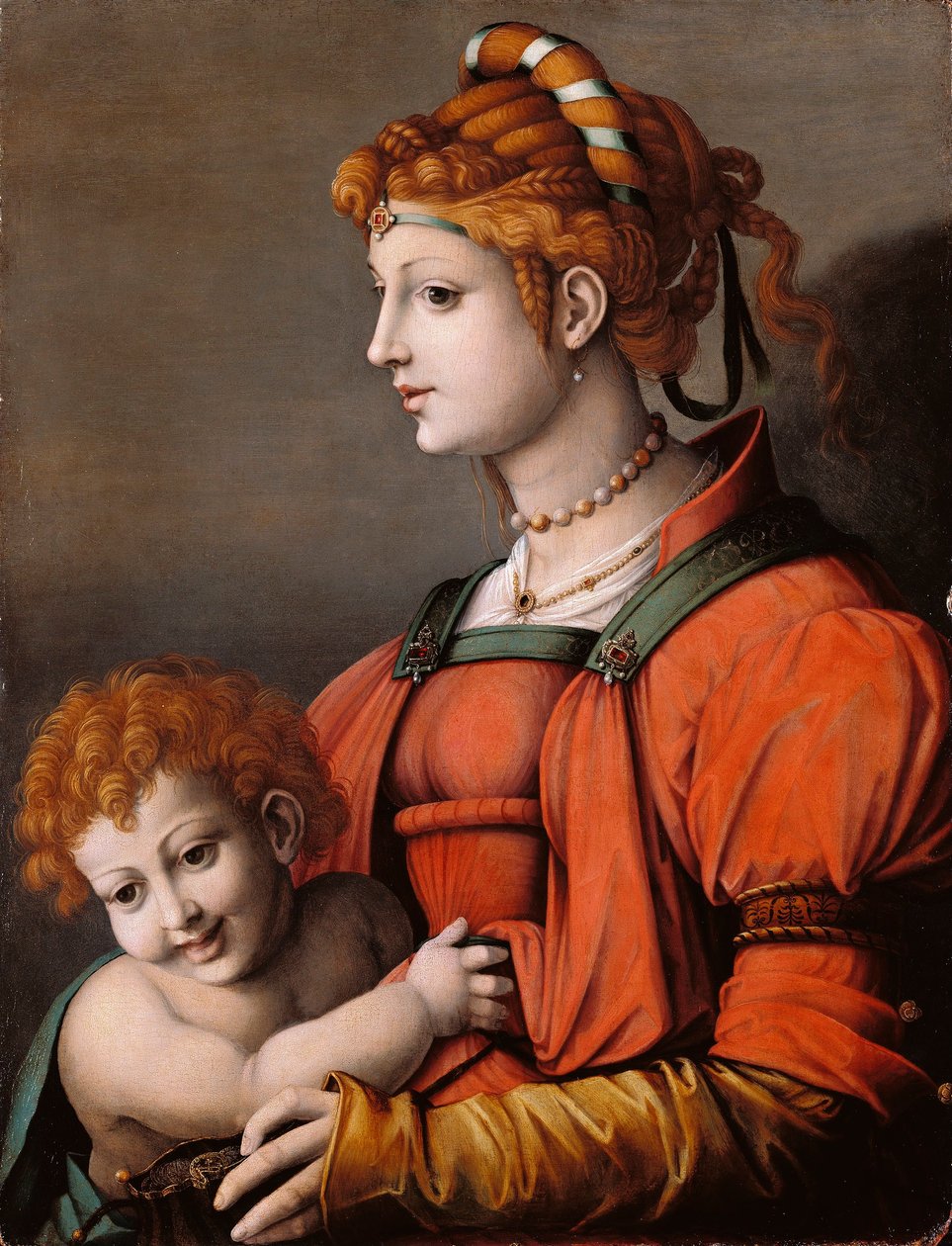 意大利语: Ritratto di una donna e bambino / 自由的寓言 女人和孩子的肖像 / 自由的寓言 作者 弗朗切斯科·巴基亚卡