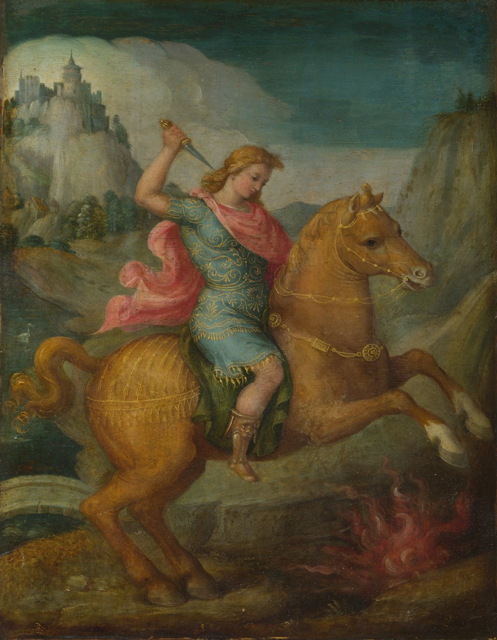 马库斯·库蒂乌斯（Marcus Curtius），约1525年 作者 弗朗切斯科·乌贝蒂尼·巴基亚卡