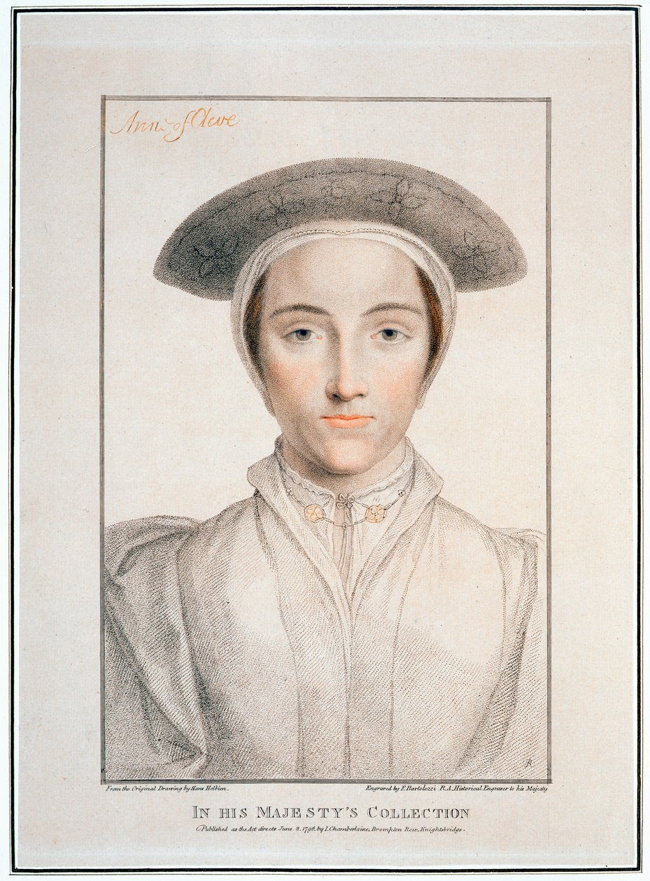 克莱维斯的安妮，1539年，1796年 作者 弗朗切斯科·巴托洛齐（Francesco Bartolozzi）