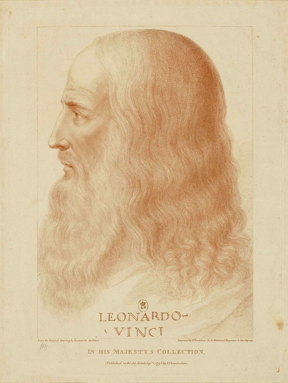 达芬奇（Leonardo da Vinci），1795年。 作者 弗朗切斯科·巴托洛齐（Francesco Bartolozzi）