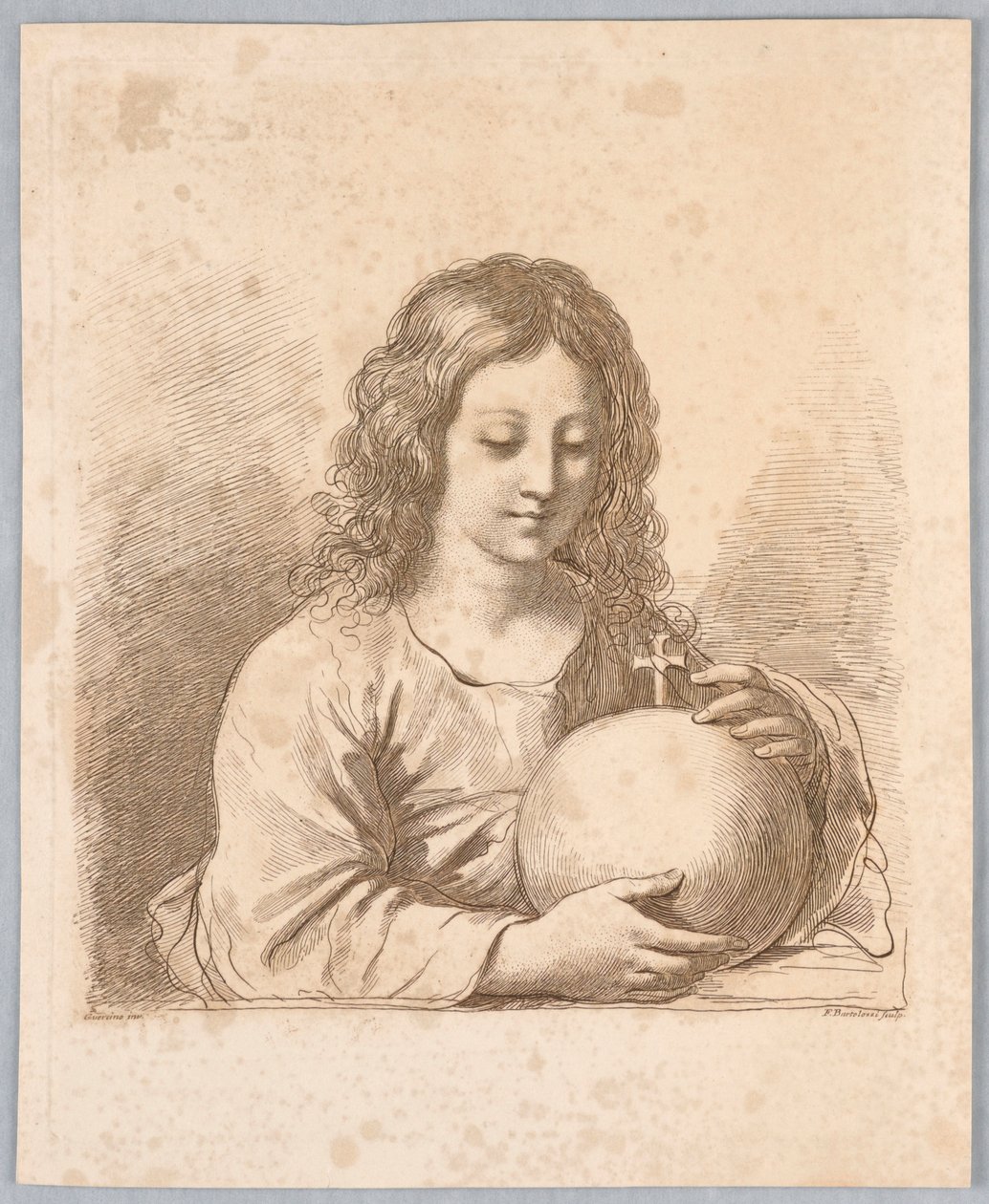 救世主（Salvator Mundi），有一个地球和一个十字架 作者 弗朗切斯科·巴托洛齐（Francesco Bartolozzi）