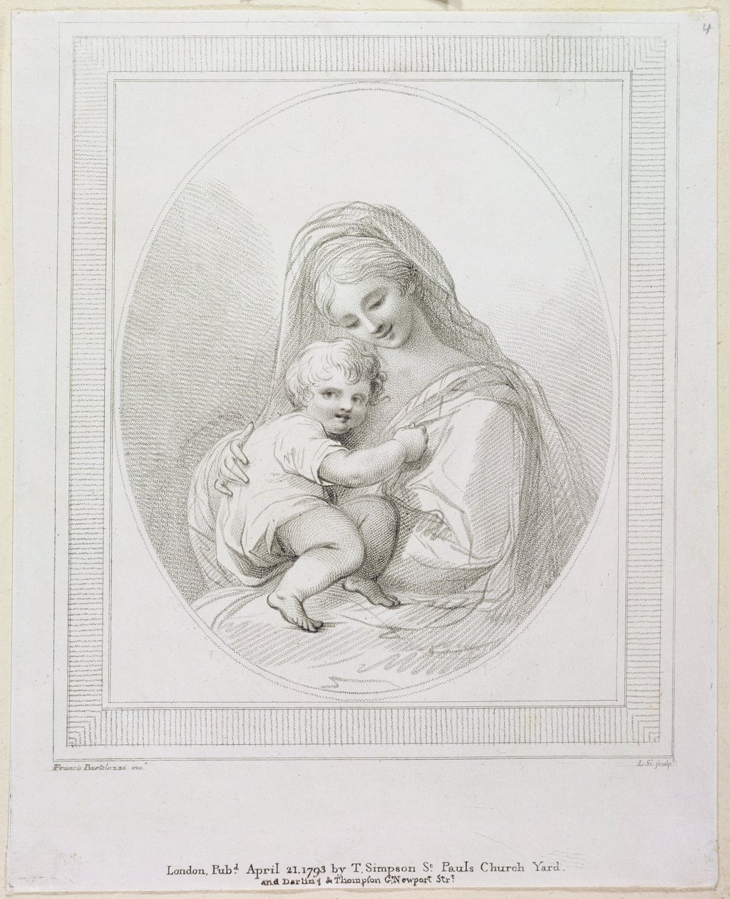 维尔京和儿童，由Luigi Schiavonetti（1765-1810）1793（雕刻）雕刻 作者 弗朗切斯科·巴托洛齐（Francesco Bartolozzi）