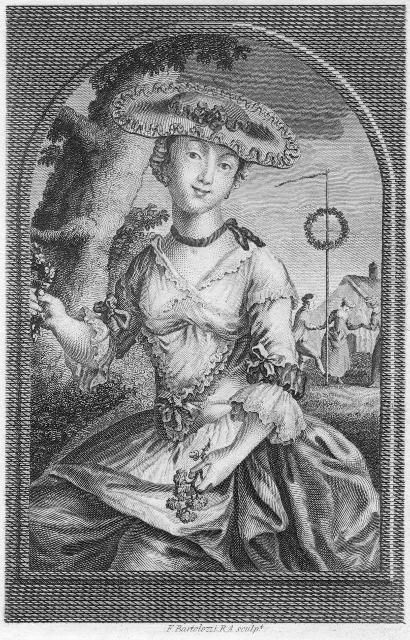 少妇，c1740-1810。 作者 弗朗切斯科·巴托洛齐（Francesco Bartolozzi）