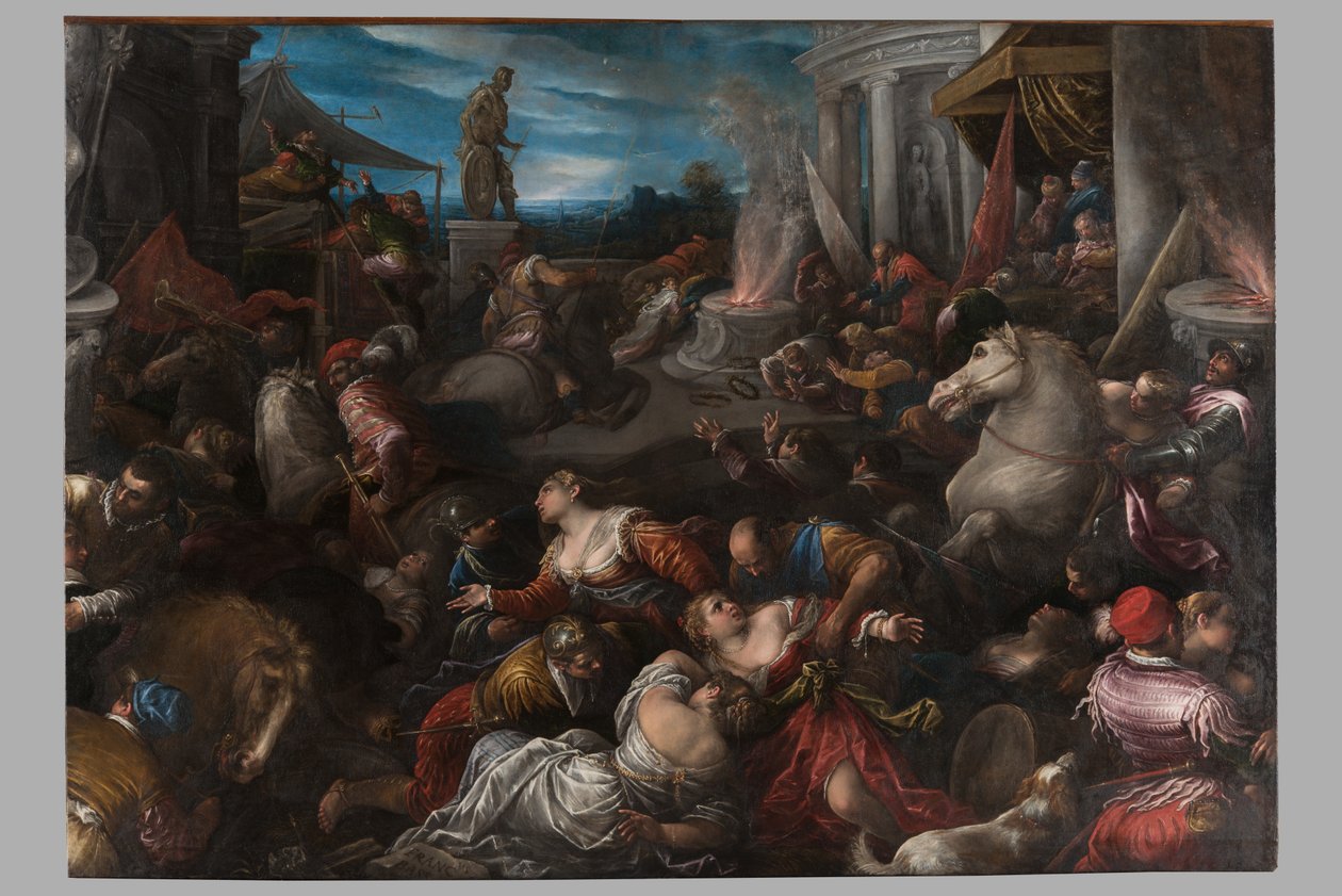 Sabines的强奸案，约1580-82年 作者 弗朗切斯科·巴萨诺（Francesco Bassano）