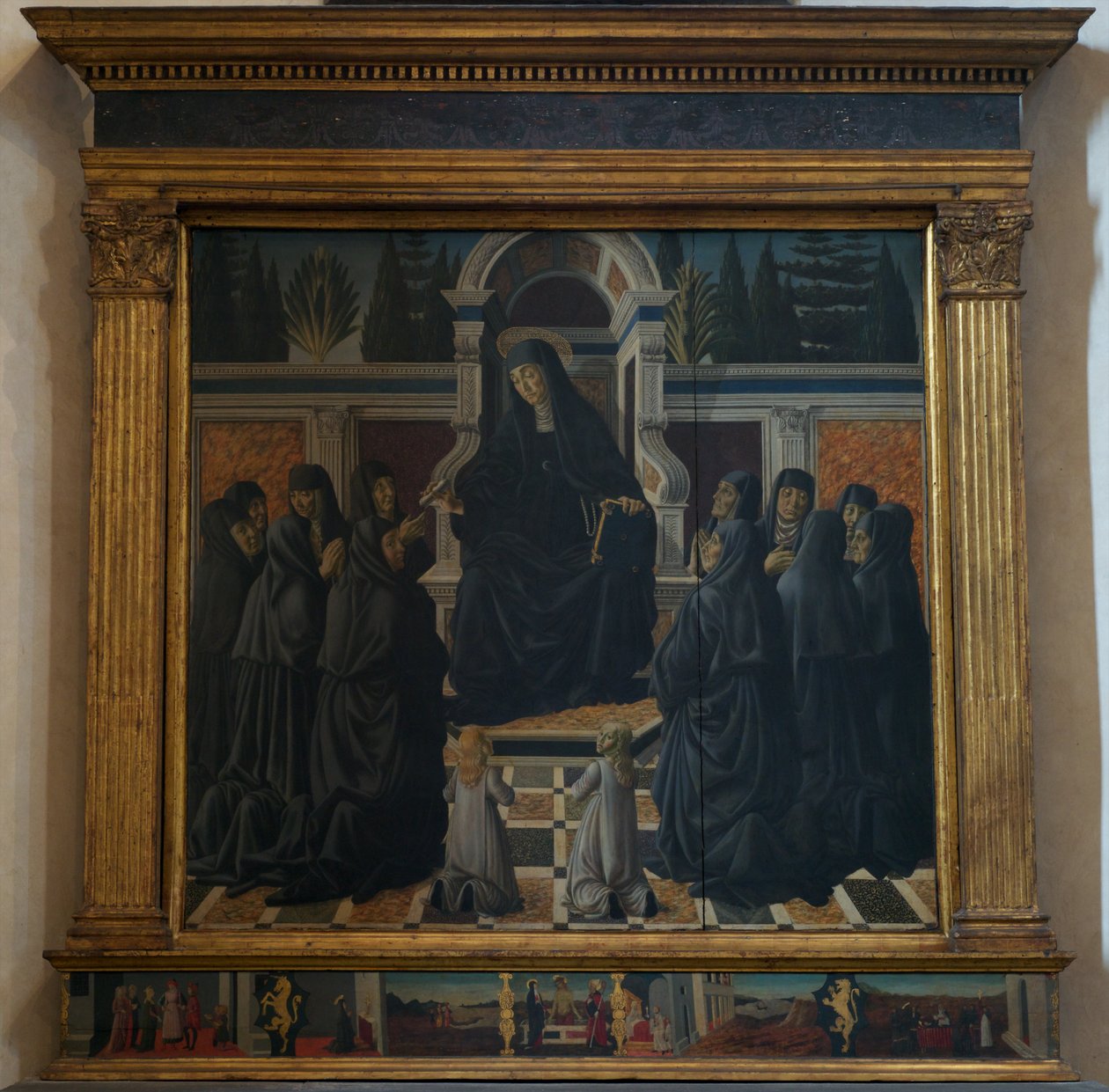 圣莫尼卡与奥古斯丁姐妹，1470年 作者 弗朗切斯科·波蒂奇尼（Francesco Botticini）