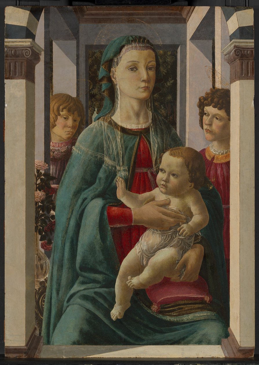 圣母子与两位天使 作者 弗朗切斯科·波蒂奇尼（Francesco Botticini）